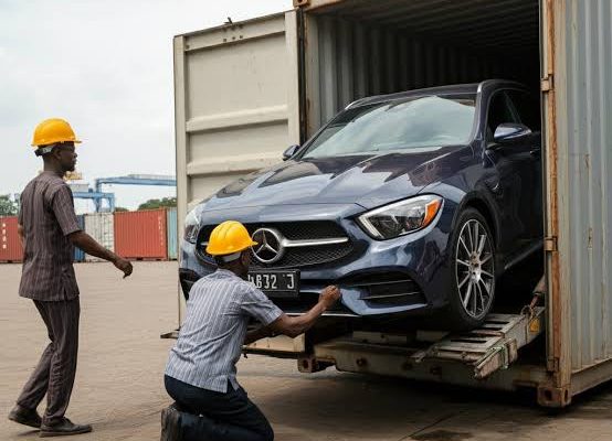 Imported cars awaiting customs clearance in Nigeria